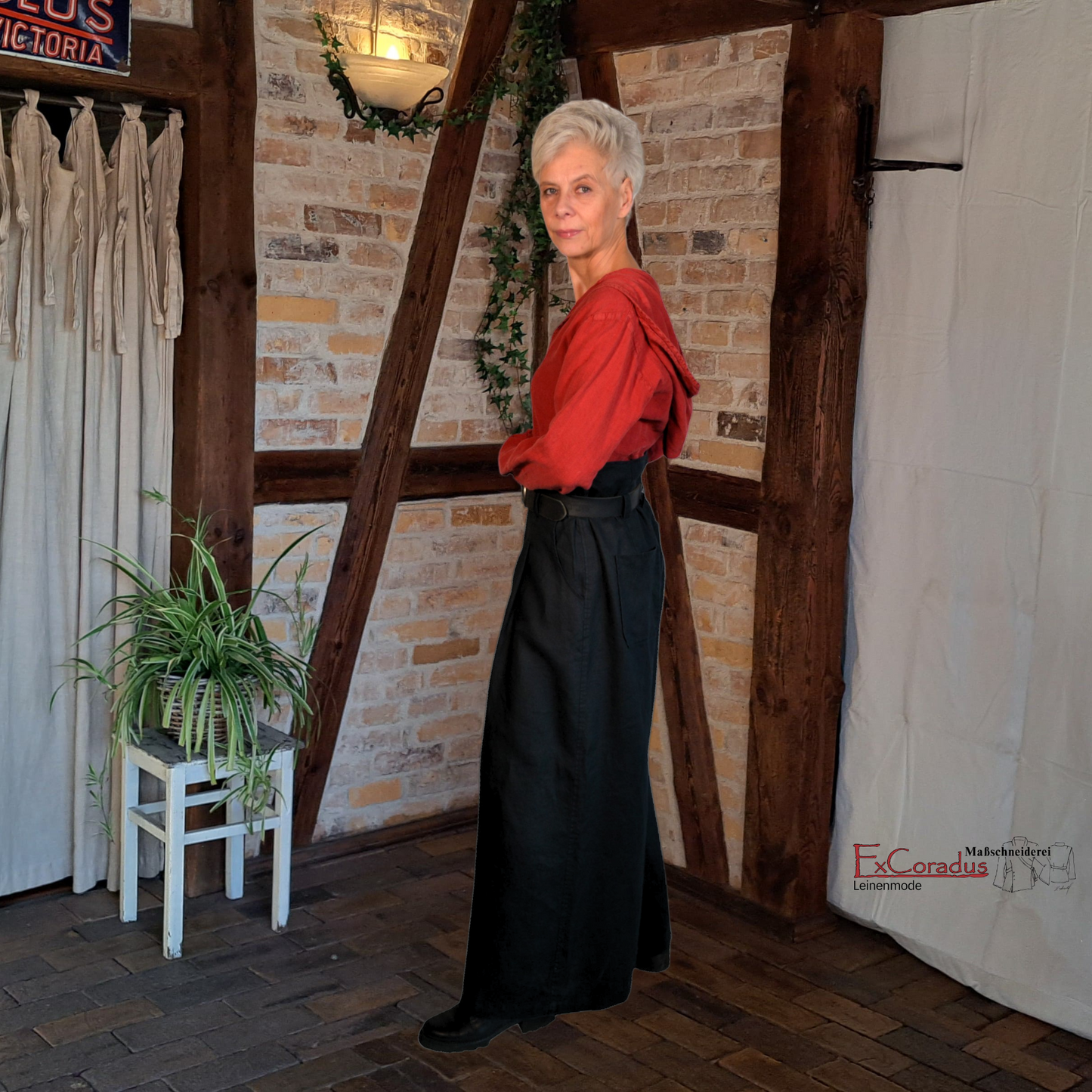 Eleganz & Komfort: Hose Nicole mit weitem Schnitt und hohem Bund