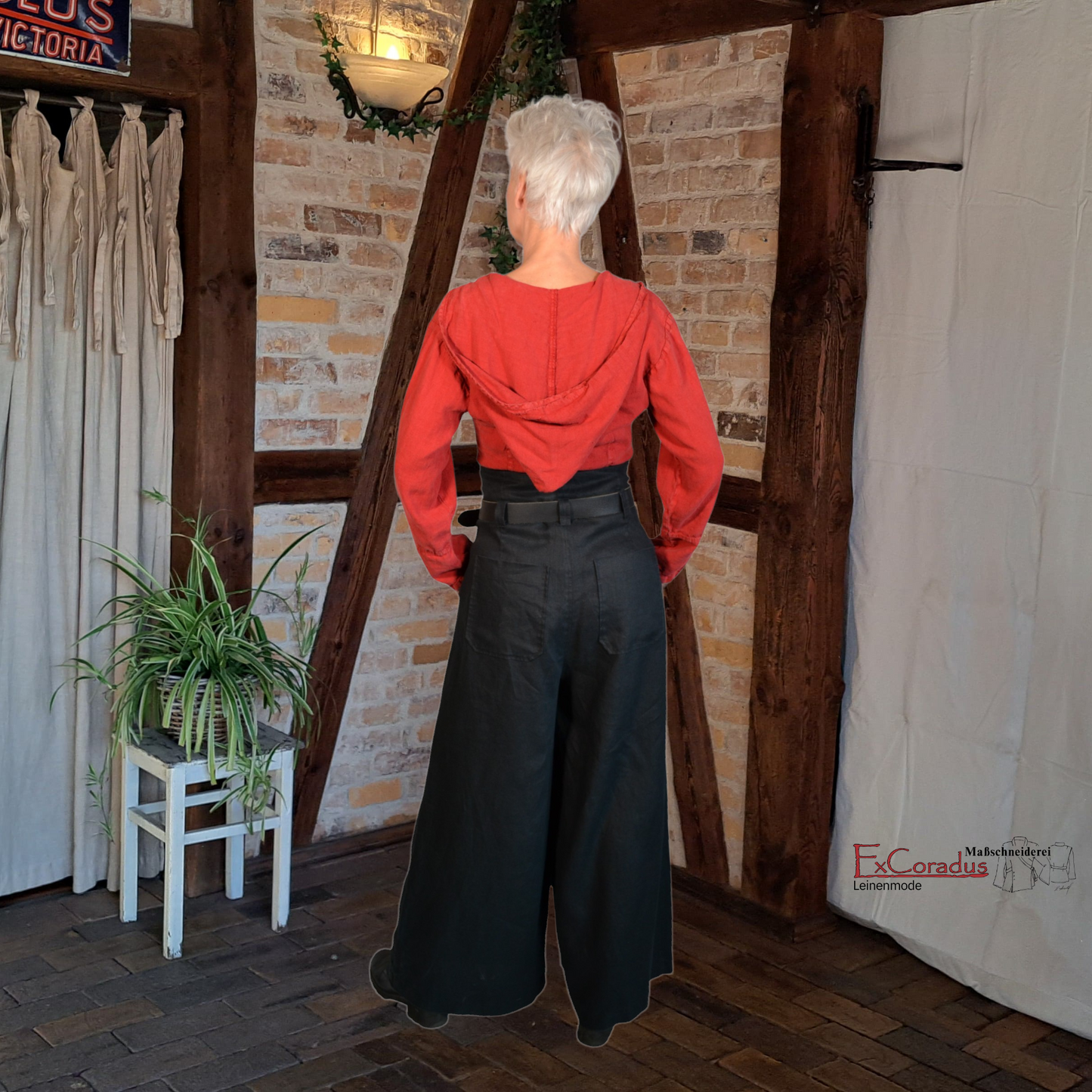 Eleganz & Komfort: Hose Nicole mit weitem Schnitt und hohem Bund